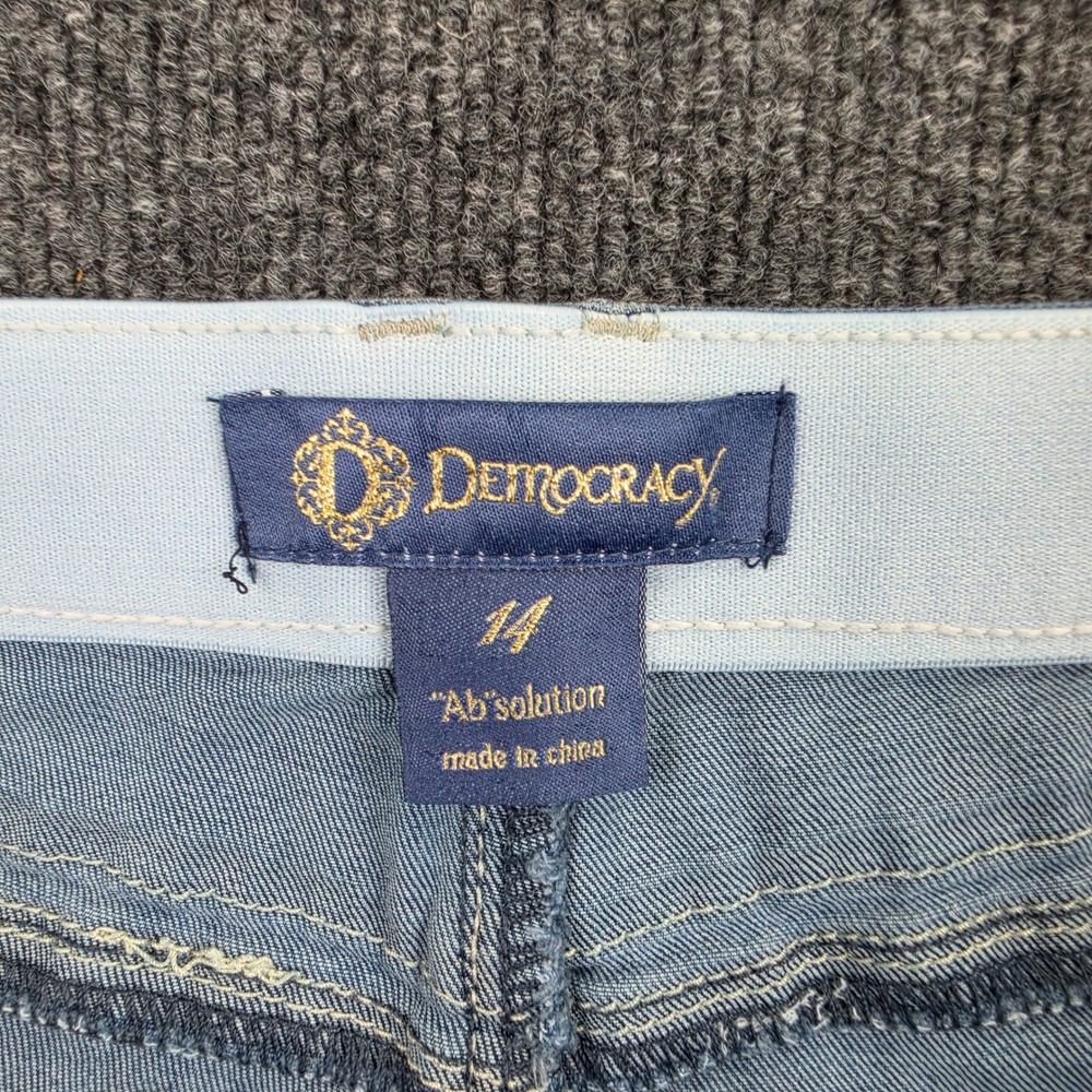 Democracy Cropped Straight Leg Jeans Women's 14 Ab Solution B1784AQOQ Stretch - Picture 2 of 8